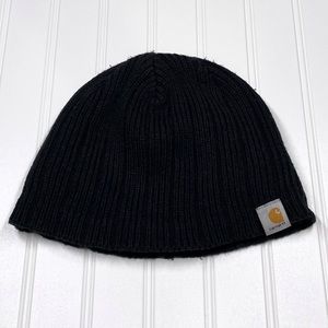 Carhartt Men’s Hubbard Hat Winter Beanie Black Fleece Lined Size OS